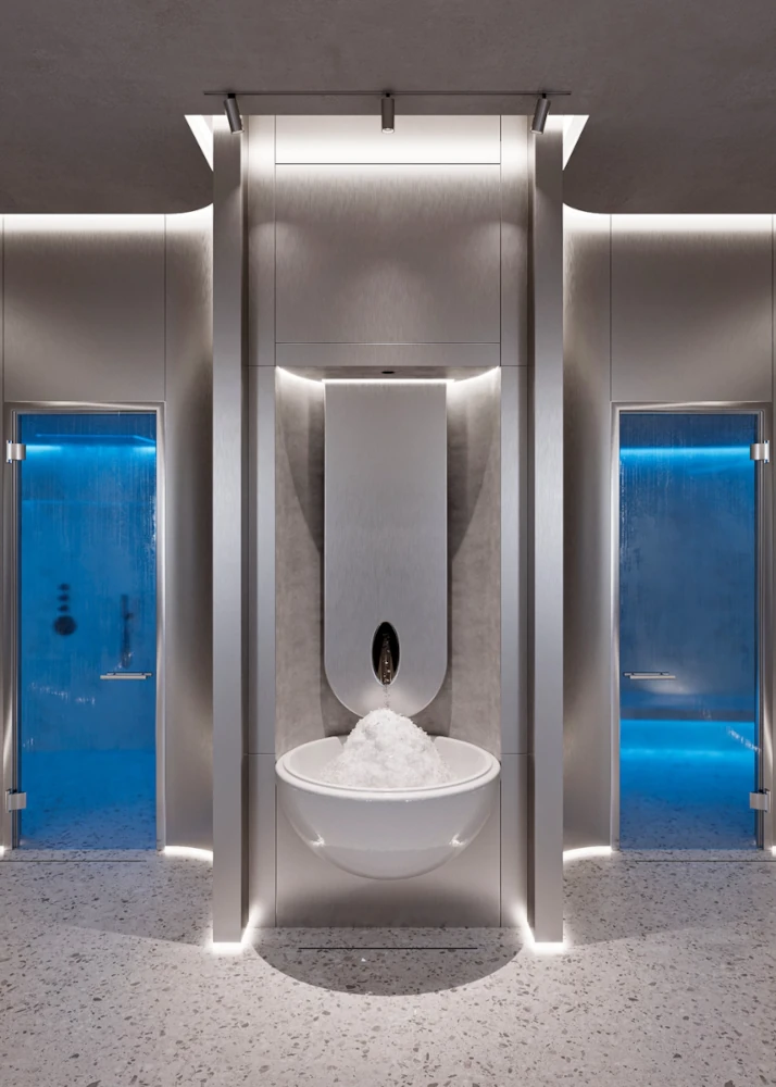 BIM-проект термальной зоны СПА с автоматизацией и оборудованием OSPA и KLAFS