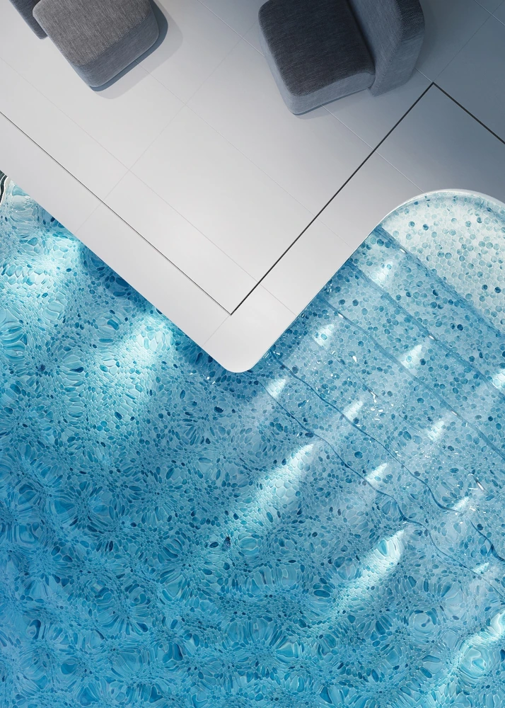 BIM-визуализация уличного бассейна с системой водоподготовки OSPA для частного СПА